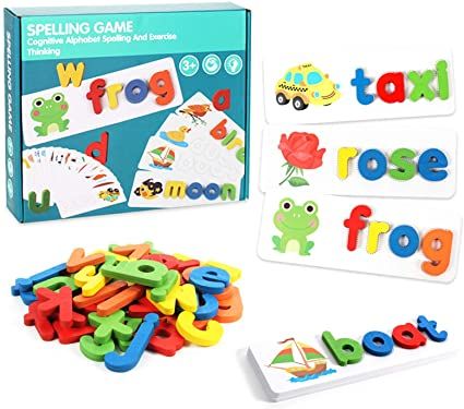 Photo 1 of Matching Letter Game, Letter Spelling and Writing Toys for Preschool Kindergarten Alphabets Letters Sight Word Matching Games for Kids Spelling Puzzle Flashcard Learning Game for Age 3+ Years Old