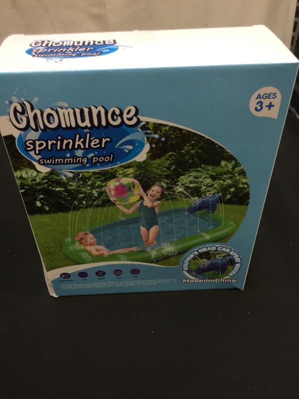 Photo 1 of Chomunce Splash Pad for Kids Inflatable Sprinkler Pool Outdoor Water Toys for Kid Ages 4-8 Summer Swimming Outside 3-in-1 Upgraded Spray Mat Birthday Gifts for 1 2 3 4 5 6 7 Years Old Boys and Girls factory sealed 