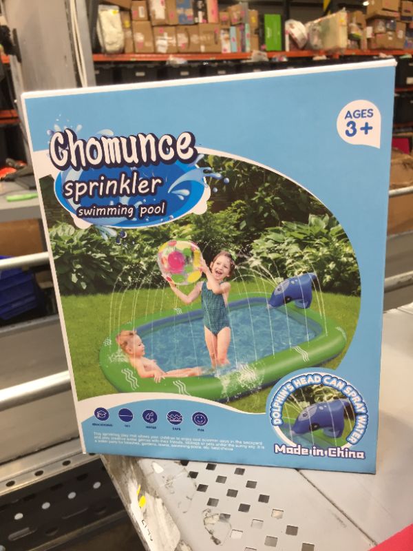 Photo 2 of 
Chomunce Splash Pad for Kids Inflatable Sprinkler Pool Outdoor Water Toys for Kid Ages 4-8 Summer Swimming Outside 3-in-1 Upgraded Spray Mat Birthday Gifts for 1 2 3 4 5 6 7 Years Old Boys and Girls factory sealed 