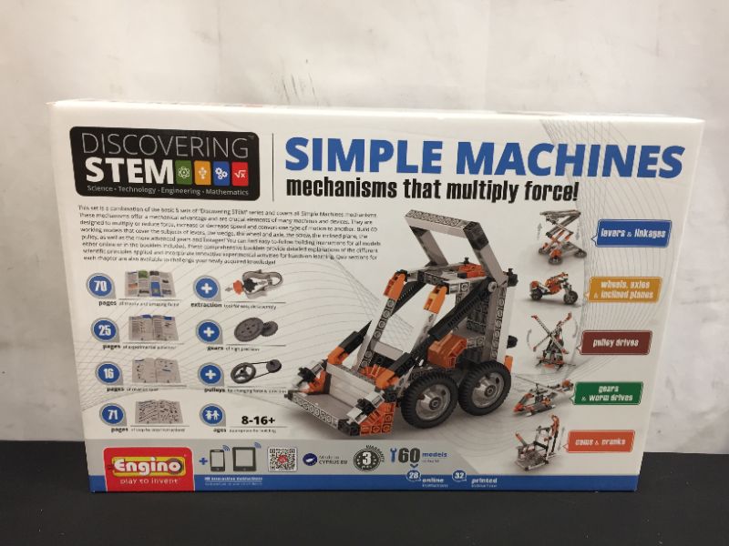 Photo 2 of ***Brand New Factory Sealed***Engino Discovering Stem Simple Machines Mechanisms That Multiply Force | 60 | |
