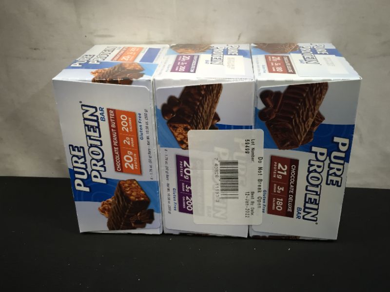 Photo 2 of 36/1.76 Oz Pure Protein Bar,variety Chocolate Snack,gluten Free EXP--12-JAN-2022
