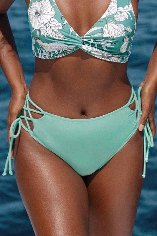 Photo 1 of 1 Piece Fiona Green Lace-Up Bikini Bottom Size L 