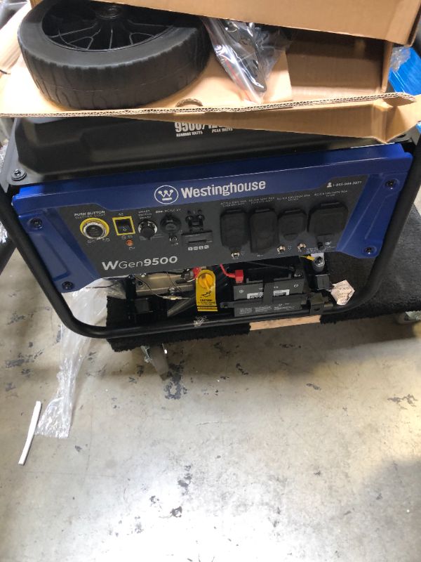 Photo 9 of Westinghouse Outdoor Power Equipment WGen9500 Heavy Duty Portable Generator 9500 Rated 12500 Peak Watts, Gas Powered, Electric Start, Transfer Switch & RV Ready, CARB Compliant
