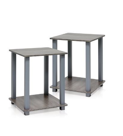 Photo 1 of Furinno 12127GYW/GY Simplistic End Table, Set of Two, French Oak Grey
