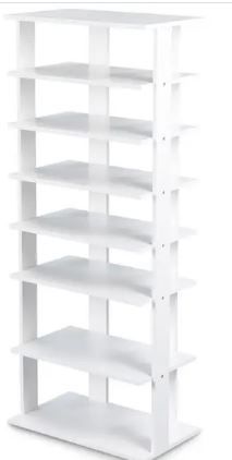 Photo 1 of 7-Tier Shoe Rack Storage Chest Organizer Free Standing Shelves - White
