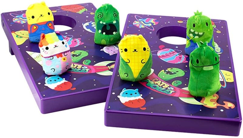 Photo 1 of Cats vs Pickles - Cornhole Bean Bag Toss Game - All Exclusive Characters! - Play Team Cats - Clownie, Corny Cat & Sorghum vs Team Pickles - Buckee, Cuke, & Clyde
