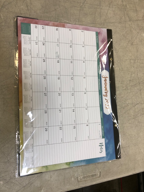 Photo 2 of 2022 Desk Calendar - Desk Calendar 2022 with To-do List & Notes Content and Julian Date, Jan 2022 - Dec 2022, 22” x 17”, Thick Paper with Colorful Background Pattern
