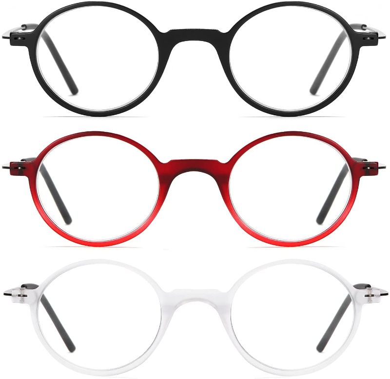 Photo 1 of Retro Round Reading Glasses Blue Light Blocking,Computer Readers for Women Men,Lightweight Eyeglasses Anti Glare UV Filter +2.50
