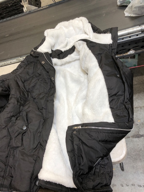 Photo 1 of CHILDS BLACK JACKET WITH HOOD FAUX WHITE FUR CHILDS 3XL 