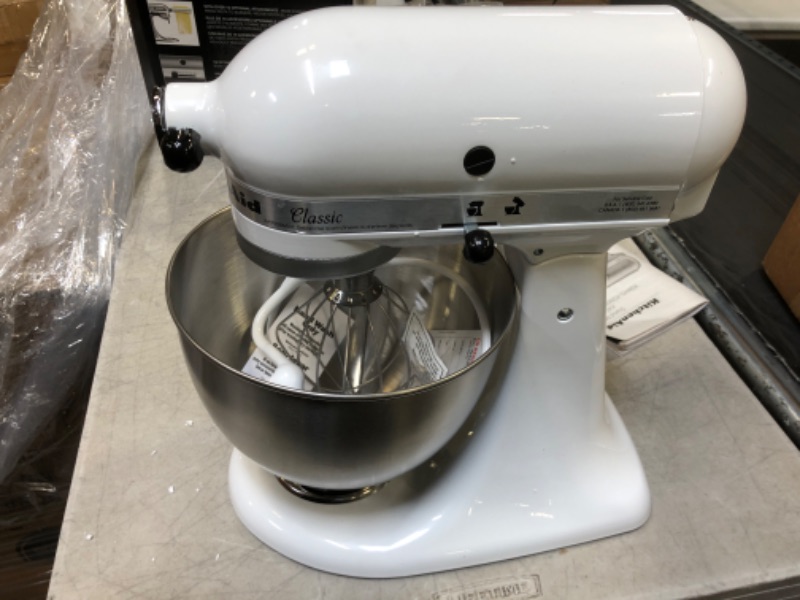 Photo 2 of KitchenAid - Classic™ Series 4.5 Quart Tilt-Head Stand Mixer - White