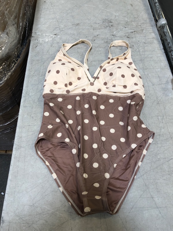 Photo 2 of Annabel Polka Dot Plus Size One Piece Swimsuit. 1X
