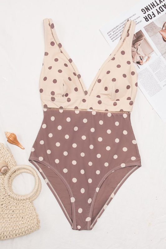 Photo 1 of Annabel Polka Dot Plus Size One Piece Swimsuit. 1X
