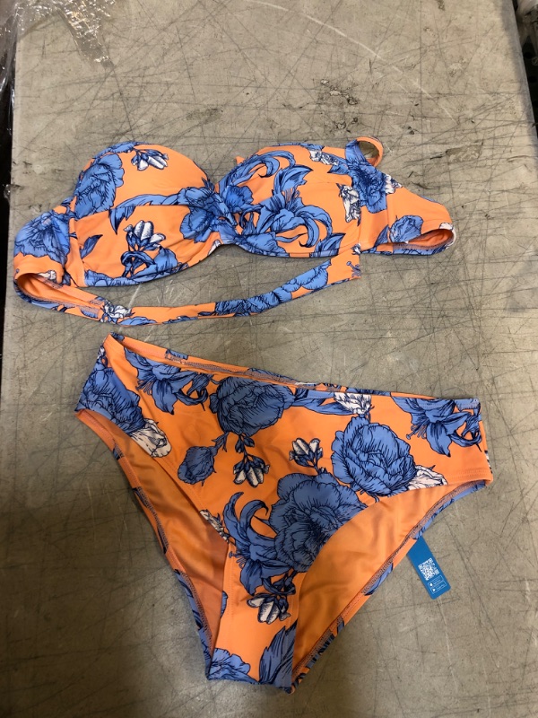 Photo 2 of Fantasy Flower Molded Halter And Mid Rise Hipster Bikini Set Large
