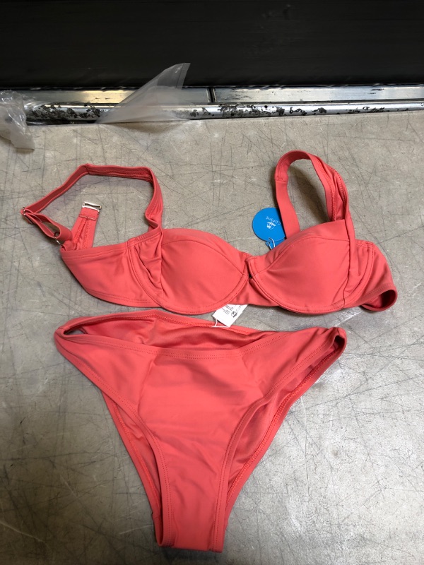 Photo 2 of Charmed Romance Paneled Bikini Top & Hipster Bikini Bottom Set Small
