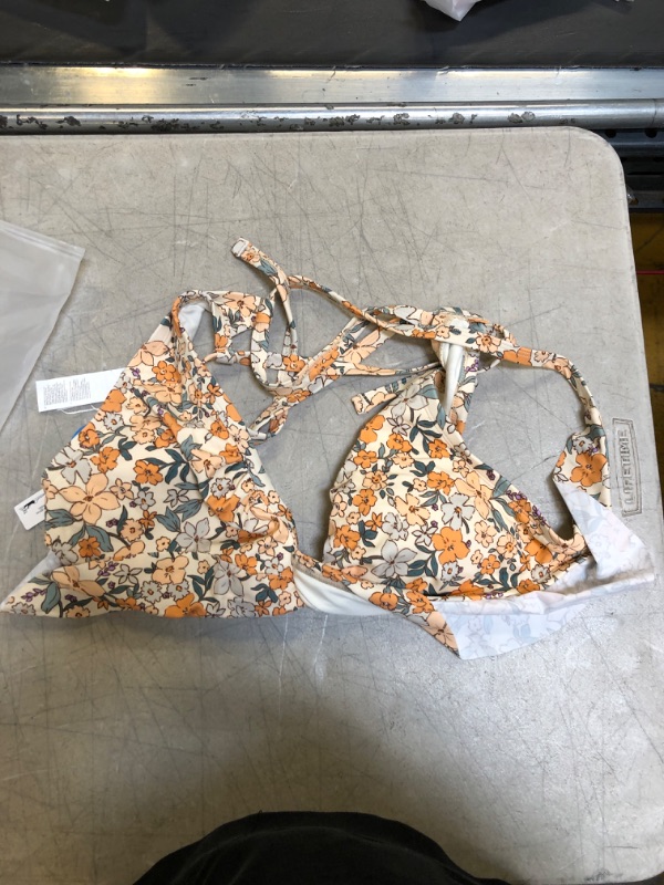 Photo 2 of Elodie Ditsy Floral Ruffle Plus Size Bikini Top, 0X
