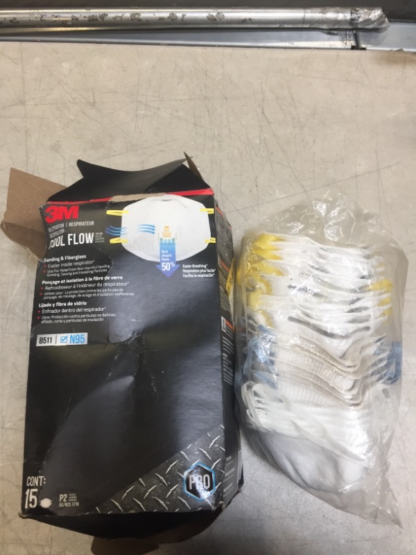 Photo 2 of 3M 15-Pack Disposable N95 Painting; Sanding and Fiberglass Valved Safety Mask
