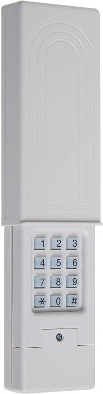 Photo 1 of Chamberlain Group Clicker Keyless Entry KLIK2U-P2, Works with Chamberlain, LiftMaster, Craftsman, Genie and More, Security +2.0 Compatible Garage Door Opener Keypad, White
