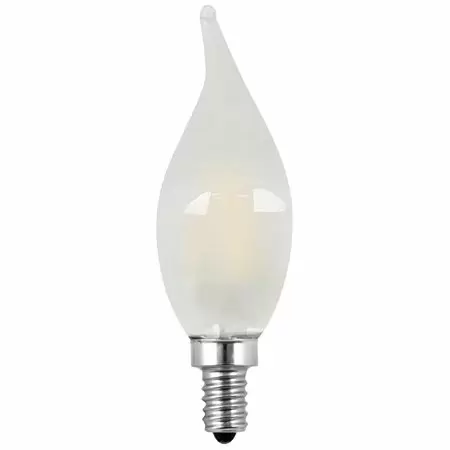 Photo 1 of 40-Watt Equivalent CA10 Candelabra Dimmable Filament CEC Frosted Glass Chandelier LED Light Bulb, Soft White (2-Pack)
