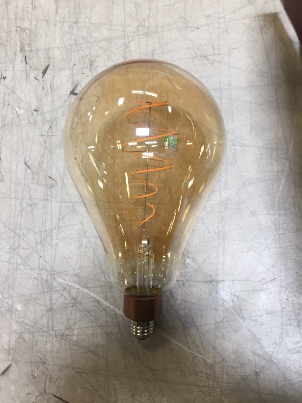 Photo 2 of 40-Watt Equivalent A50 Dimmable Vintage Glass Edison LED Large Light Bulb Amber Warm White (2000K)
