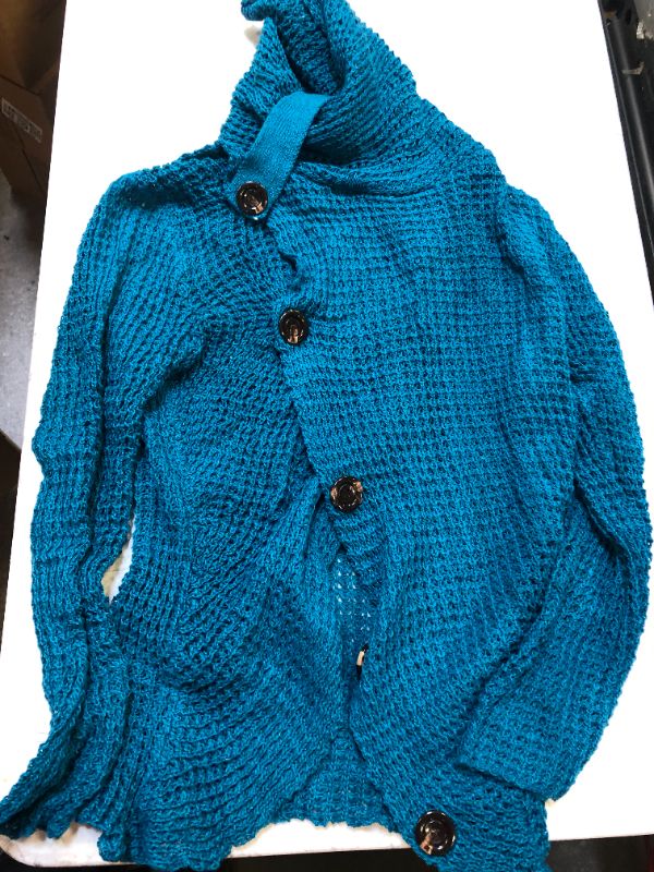 Photo 1 of Generic Blue Cowl Neck Sweater no tag but Looks like Size S