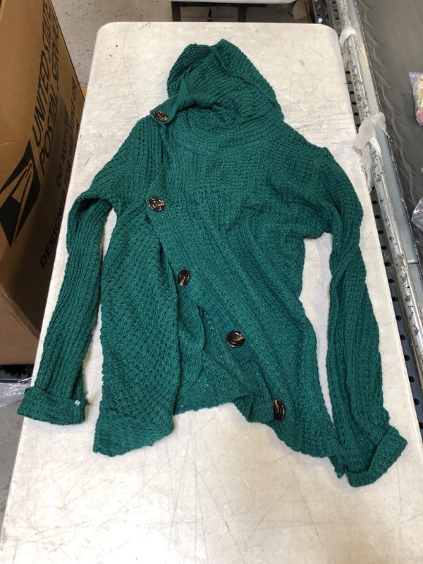 Photo 1 of Generic Green Knitted Cowl Neck Sweater, Medium