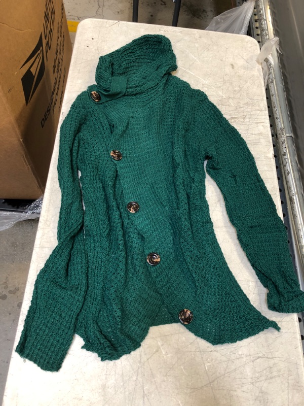 Photo 1 of Generic Green Knitted Cowl Neck Sweater, Small