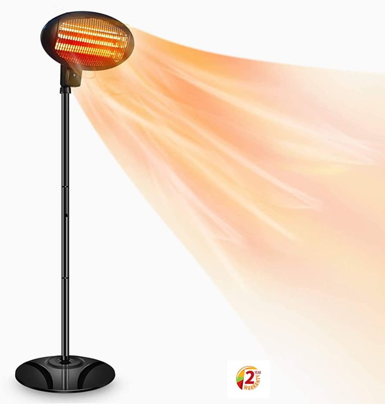 Photo 1 of ----SELL FOR PARTS----SOARRUCY Patio Heater Electric Outdoor Heater- 1500W 3 Adjustable Power Level Outdoor Infrared Heater w/Tip Over & Overheat Protection, Tip-Over,LED Display, Weatherproof ,Garage ,Garden, Patio Use
