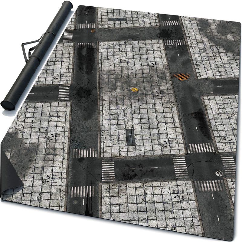 Photo 1 of 6’ x 4’ Mouse Pad Rubber Battle Mat: Concrete + Bag
