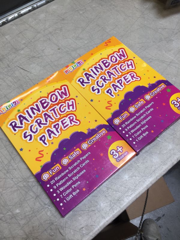 Photo 1 of Rainbow scratch paper for kids set of 2
