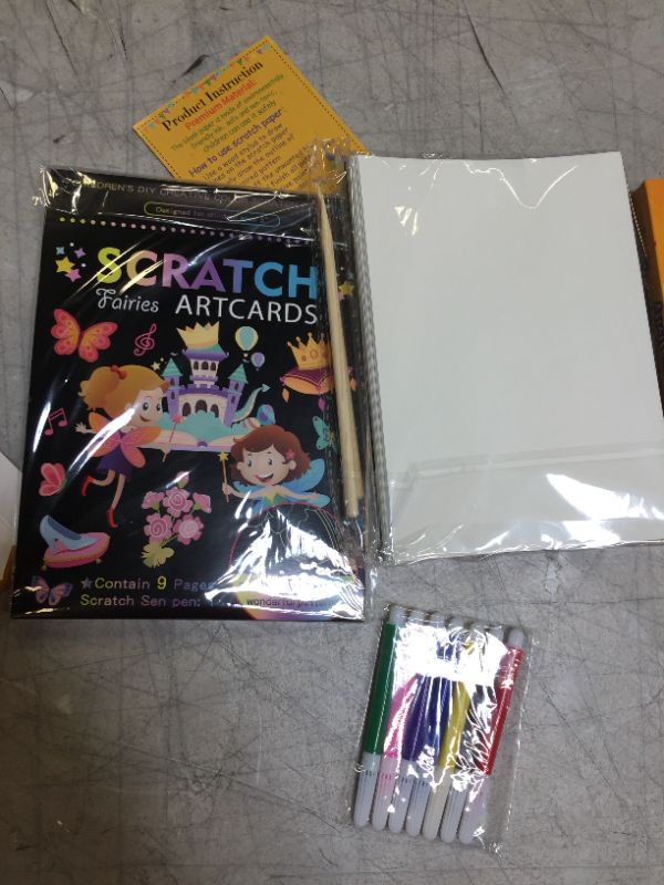 Photo 2 of Rainbow scratch paper for kids set of 2