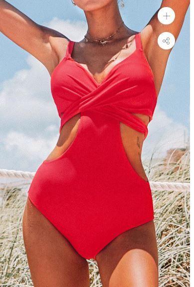 Photo 1 of Red Cutout One Piece Swimsuit With Moulded Cups
SMALL