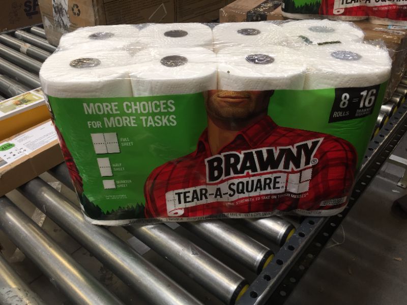 Photo 2 of Brawny Paper Towels, Tear-A-Square, 2-Ply - 8 rolls