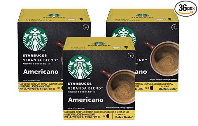 Photo 1 of Dolce Gusto Starbucks Coffee Veranda Blend Americano, (Packaging May Vary), 12 Count, Pack of 3
03.2022