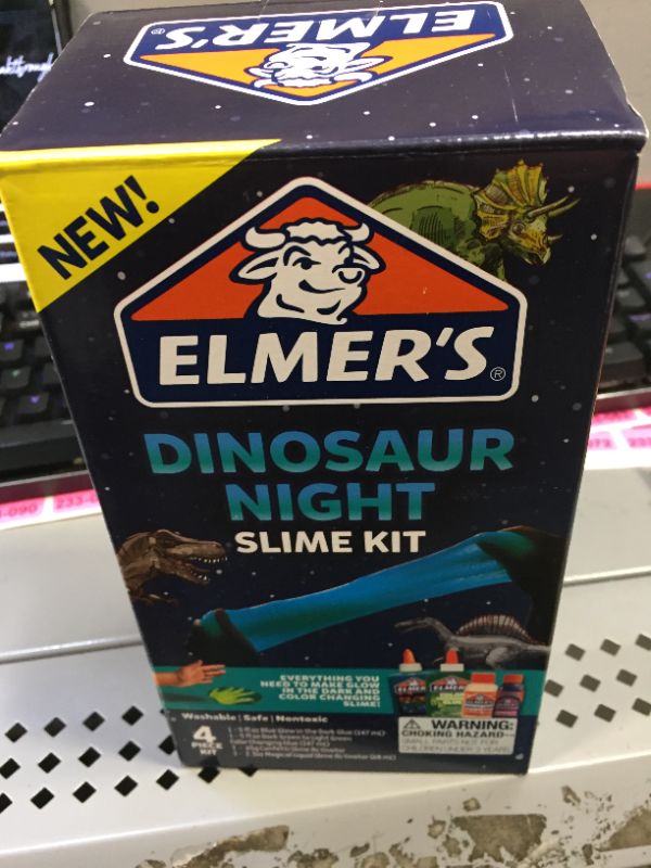 Photo 3 of Elmer's 4pk Color Changing Dinosaur Night Slime Kit Multicolored