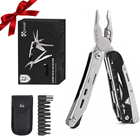 Photo 1 of OKNNP Camping Accessories Multitool Pliers Survival Gear Gifts for Men Dad Husband Cool Gadgets for Men Women Birthday Gifts for Men Survival Tool for Camping Hiking Survival Outdoor Indoor DIY