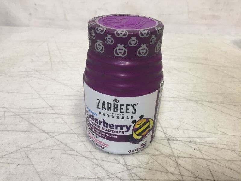Photo 2 of Zarbee's Naturals Children's Elderberry Immune Support with Vitamin C & Zinc, Natural Berry Flavor, 42 Gummies -- BB 05/2022