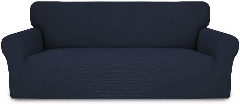 Photo 1 of Easy-Going Thickened Stretch Slipcover, Sofa Cover, Furniture Protector with Elastic Bottom, 1 Piece Couch Shield, Sturdy Fabric Slipcover for Pets,Kids,Children,Dog (Sofa,Navy)
