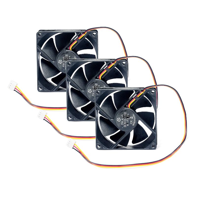 Photo 1 of CFIKTE 3Pack 80mmX80mmX30Xmm 8025 12V DC 0.27A Dual Ball Bearing Brushless Cooling Fan for Desktop Computers
