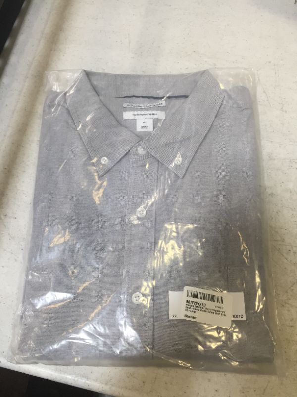 Photo 3 of Amazon Essentials Men's Regular-Fit Short-Sleeve Pocket Oxford Shirt GREY
SIZE XXL
