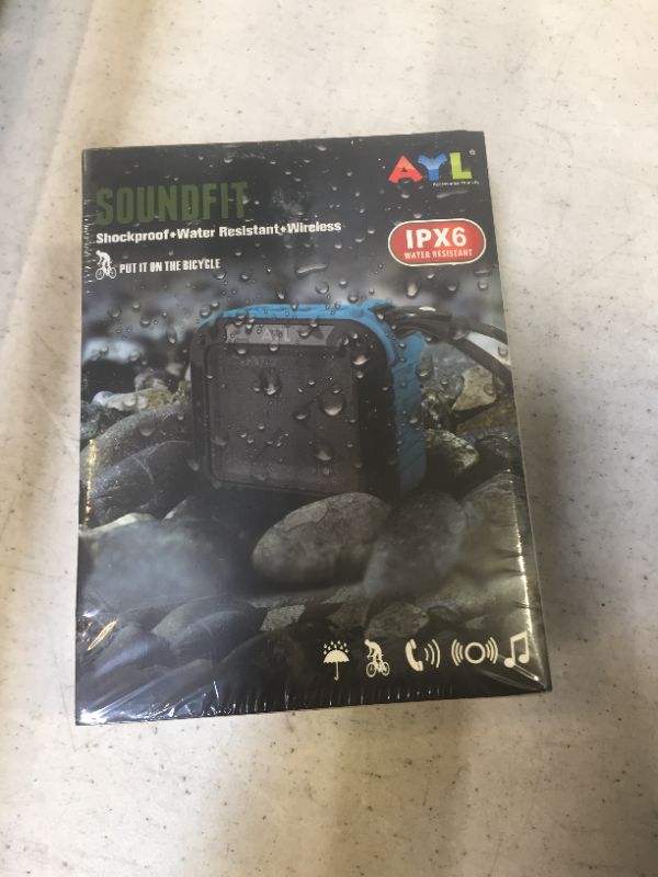 Photo 4 of Portable Outdoor and Shower Bluetooth 5.0 Speaker by AYL SoundFit, Water Resistant, Wireless with 10 Hour Rechargeable Battery Life, Powerful Audio Driver, Pairs with All Bluetooth Device (Ocean Blue)
