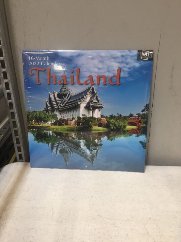 Photo 2 of 2022 Square Wall Calendar - Thailand, 12 x 12 Inch Monthly View, 16-Month, Passport Collection Theme, Includes 180 Reminder Stickers
