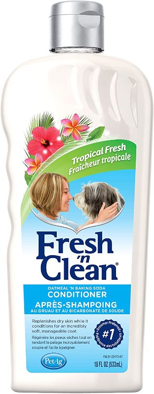 Photo 1 of PetAg Fresh 'n Clean Oatmeal 'n Baking Soda Dog Conditioner - Tropical Fresh Scent - 18 fl oz
