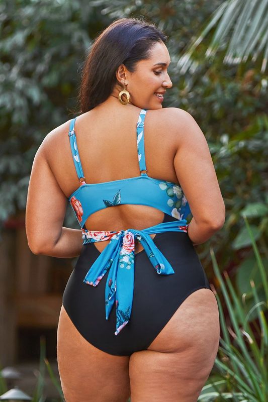 Photo 2 of Ember Floral Wrap Plus Size One Piece Swimsuit Size OX