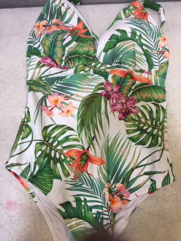 Photo 3 of Esme Tropical Crisscross One Piece Swimsuit Size: Medium