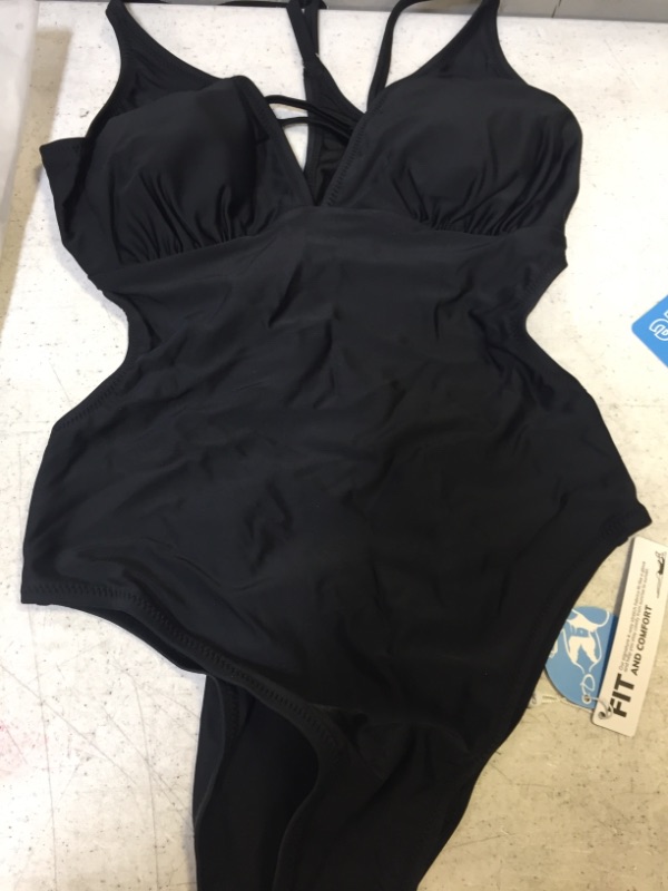 Photo 3 of Kasey Black Cutout Back One Piece Swimsuit Size: Medium