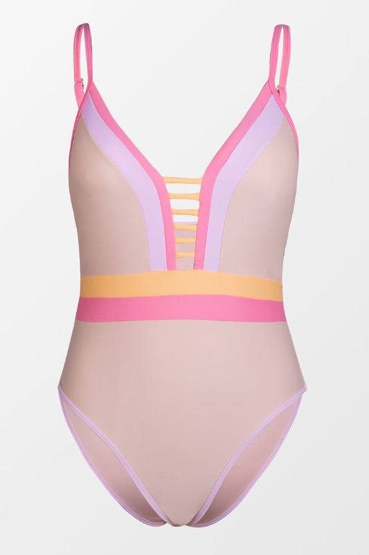 Photo 3 of Kierra Color Block Strappy One Piece Swimsuit Size: Large