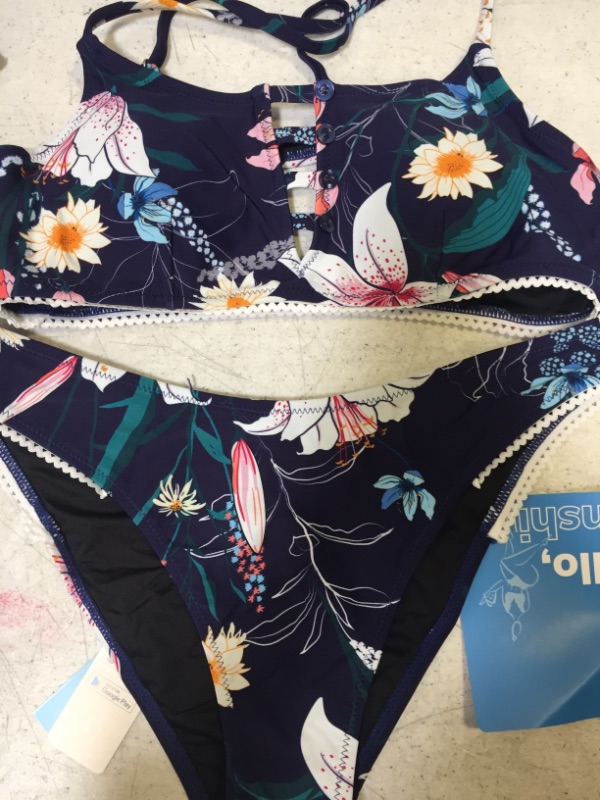 Photo 4 of 
Navy Floral Cutout Bikini Size: medium