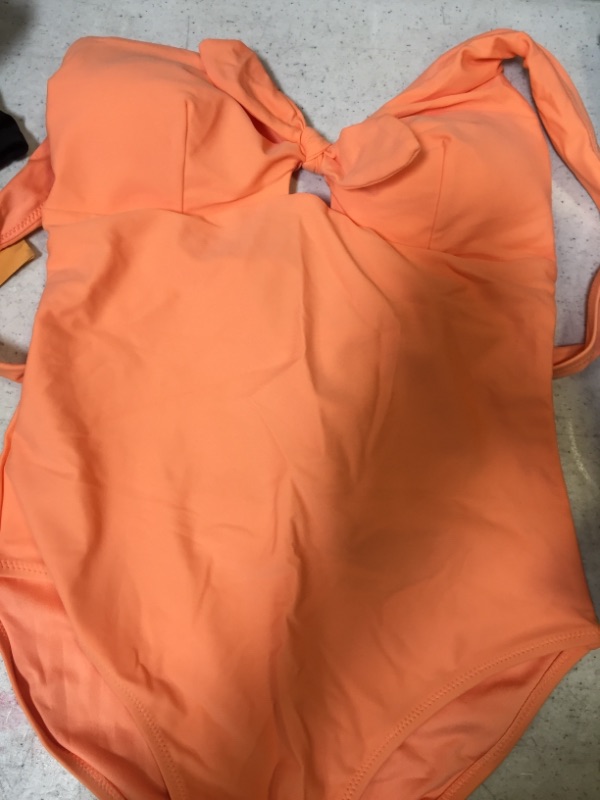 Photo 1 of Amara Orange Lace Up Tie One Piece Swimsuit Size: Small
