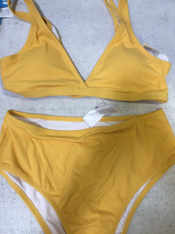 Photo 4 of 
Yellow Double V High Waisted Bikini Size: Medium