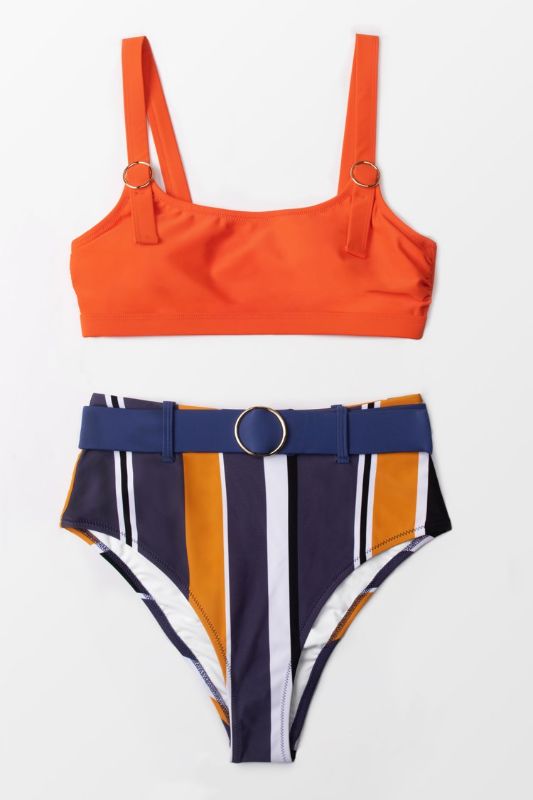 Photo 3 of Bright Summer Belted Striped Bikini Size: Medium